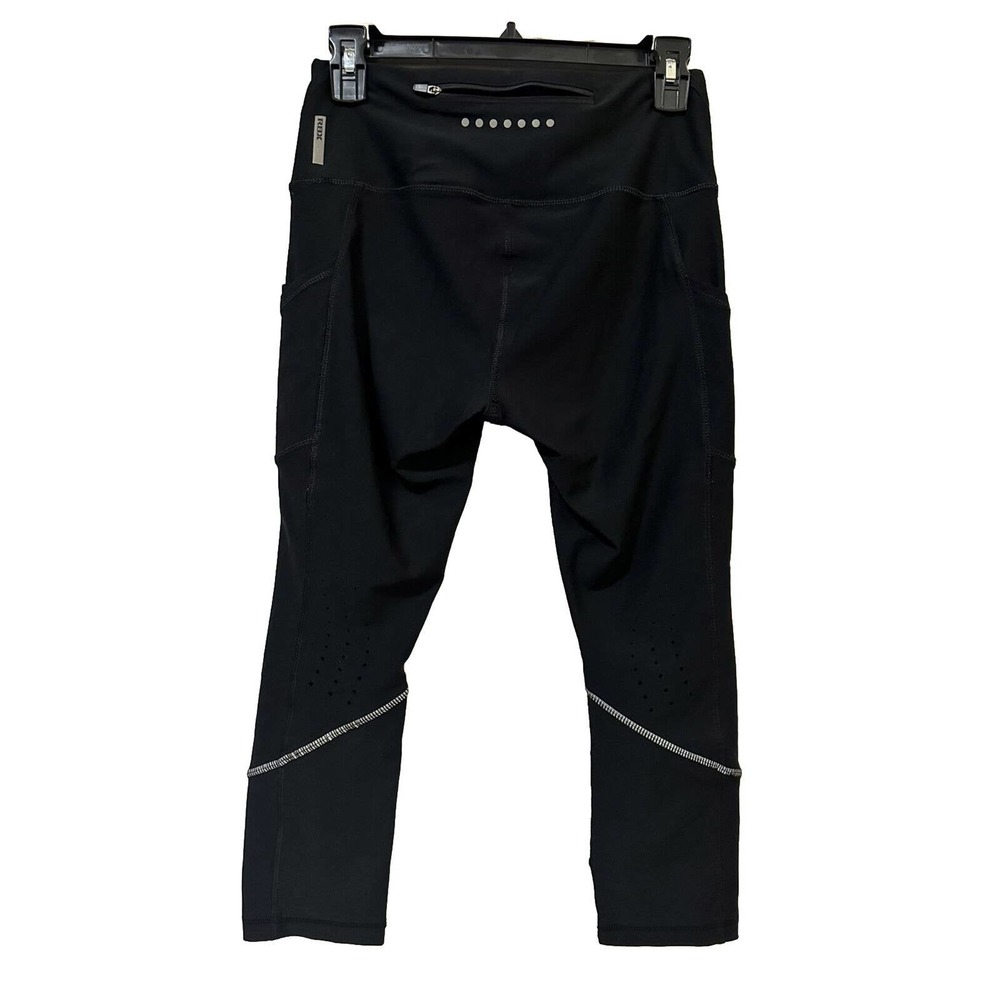 RBX Activewear Capri Tights Women’s Size S/P Black Stash Pocket w/Zipper Gym PGC
